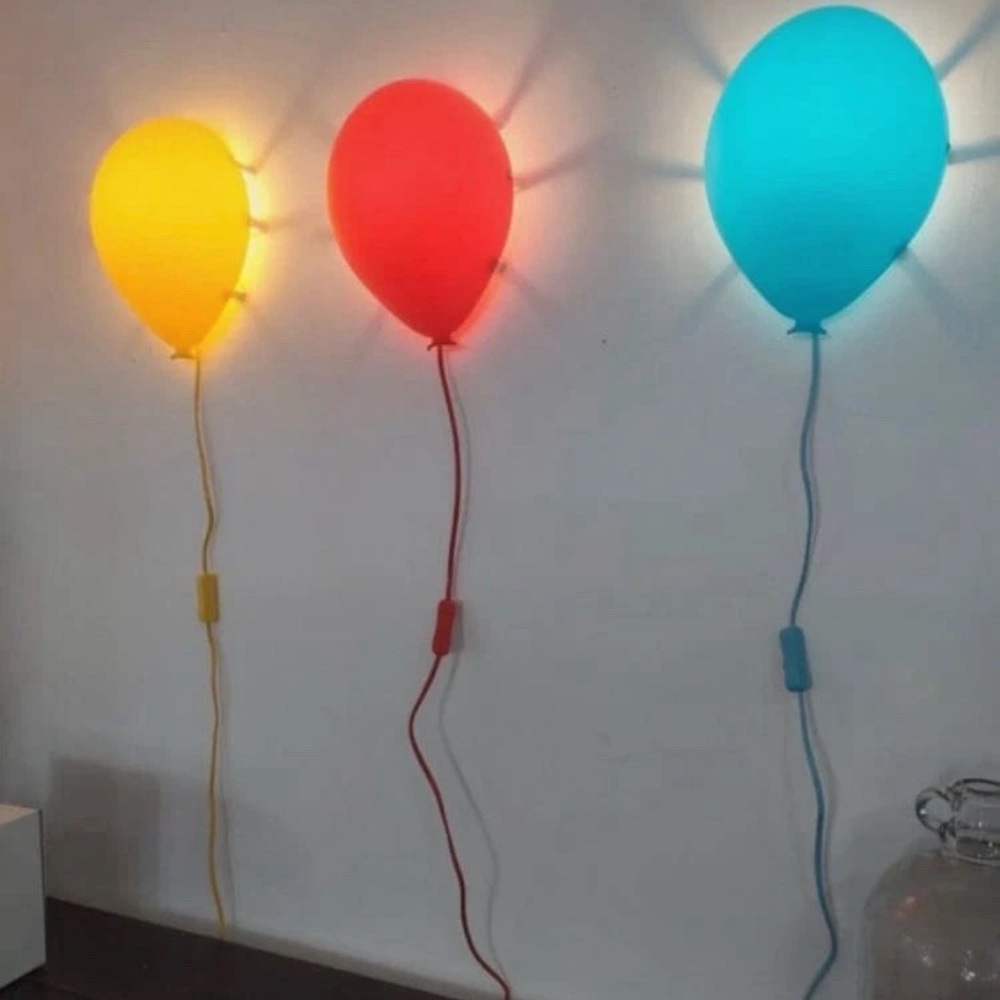 3 vintage ikea lamps balloons